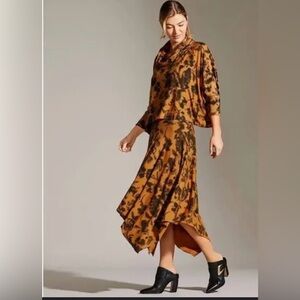 Bryn Walker 2 pc set top Lg & Skirt XL 
NWT Jersey Floral Wide Waistband A-line